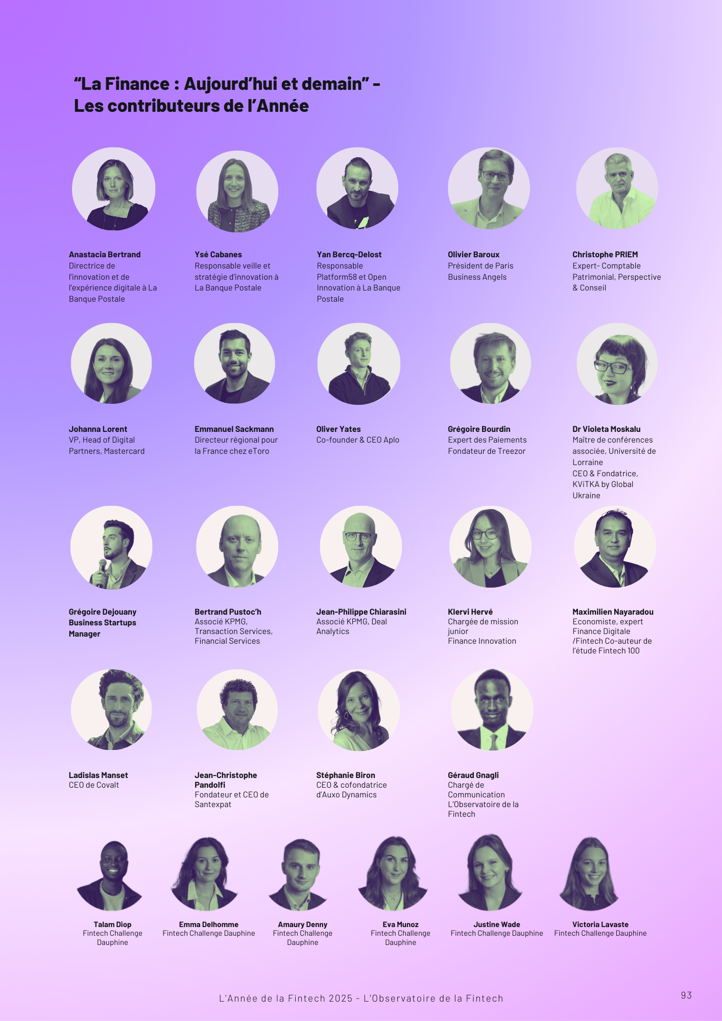 La finance aujourd'hui et demain trombinoscope 1